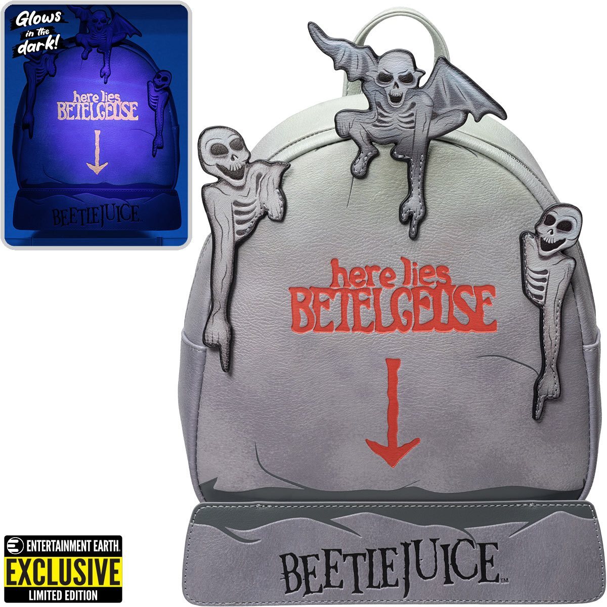 Beetlejuice Tombstone Glow-in-the-Dark Mini-Backpack | Elm Street Toys
